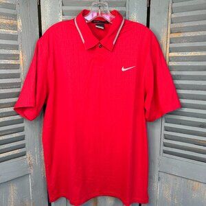 Nike Tiger Woods Collection Dri Fit Golf Polo Shirt Red Sz M NWOT